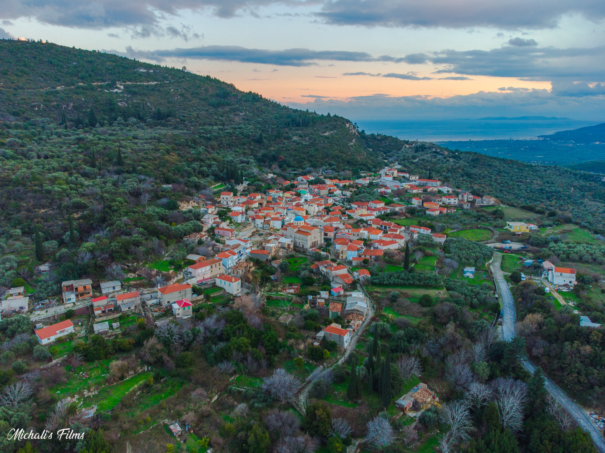 Mavratzaioi village in Samos with traditional houses and rural scenery.