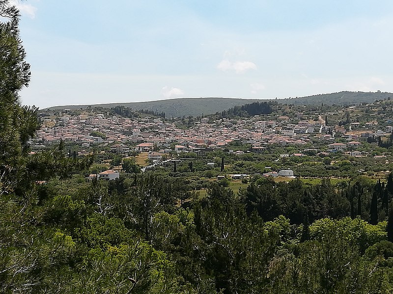 Panoramic view of the municipal community of Mytilinioi in central Samos